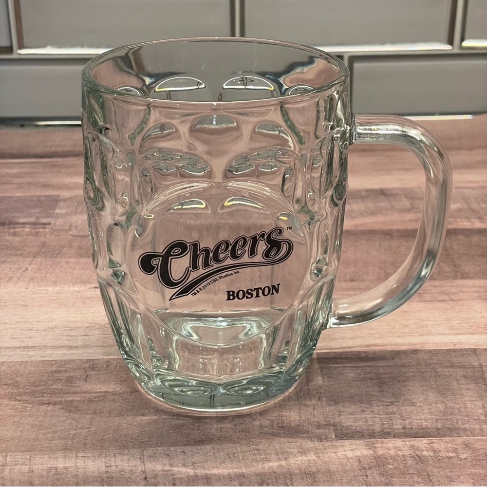 Cheers Boston Beer Mug Dimple Barrel Type With Thick Glass 16oz 2012 CBS
